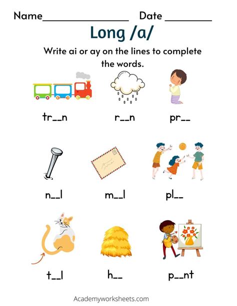 The Most Helpful Long A Sound Words Worksheets Academy Worksheets