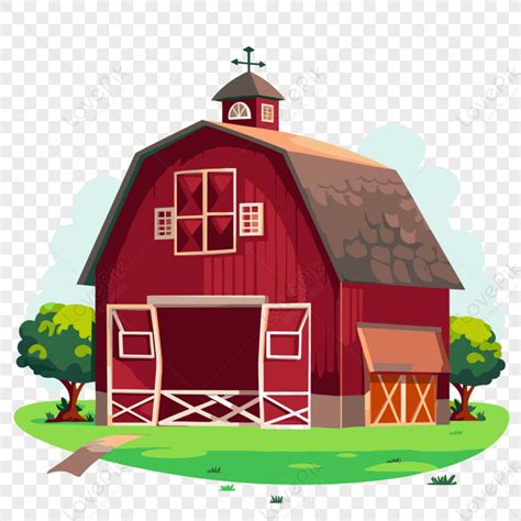 Red Barn Vector Cartoon Sticker Png Transparent Background And Clipart