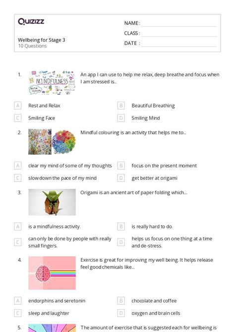 Social Emotional Worksheets For Th Grade On Quizizz Free Printable