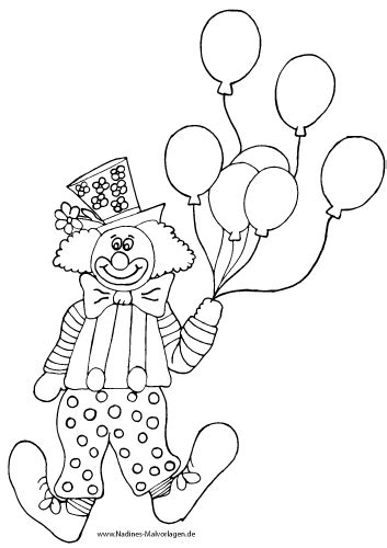 Ausmalbild Clown Mit Luftballons Ausmalbilder Ausmalen Ausmalbild The