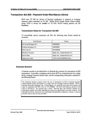 Fillable Online Hud Transaction Set 820 Payment Order Remittance