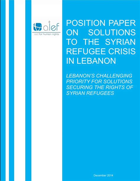 Pdf Position Paper On Solutions To The Syrian Refugee Crisis In