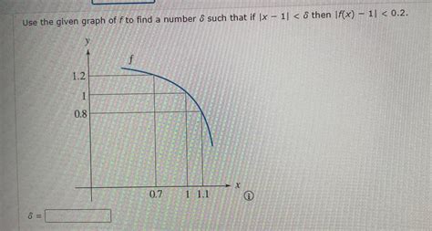 Answered Use The Given Graph Of F To Find A Number Such That If X 1 Kunduz