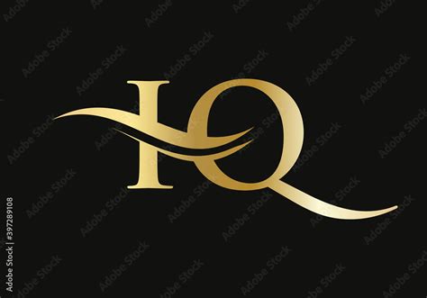 Minimalist Letter IQ Logo Design with water wave concept. IQ letter ...