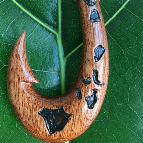 Genuine Koa Wood Hawaiian Jewelry Fish Hook Maori Hei Matau Etsy