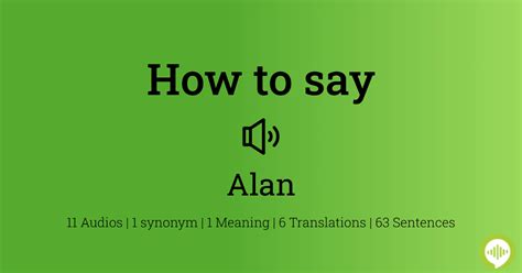 How to pronounce alan | HowToPronounce.com