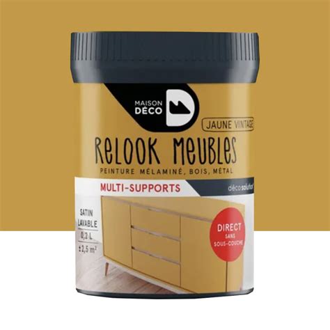 Peinture Maison D Co Relook Bois Les Unis Satin Noir Pas Cher