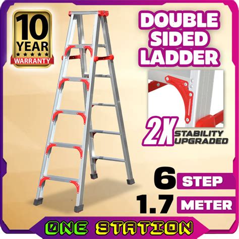 6 Step Ladderman Aluminium Double Sided Ladder Multi Purpose Ladder