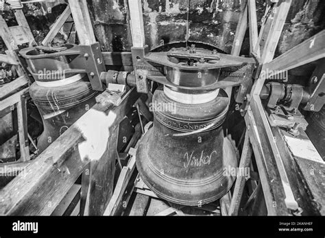 Church Bells Ringing In A Bell Tower Black And White Stock Photos