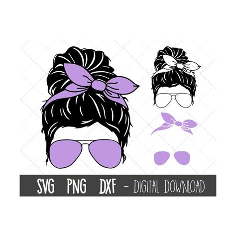 Mom Life Svg Messy Bun Svg Mom Svg Mom Life Headband Png Inspire