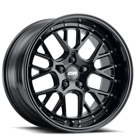 19 Staggered Esr Wheels Cs11 Gloss Black Jdm Style Rims Esr037 4