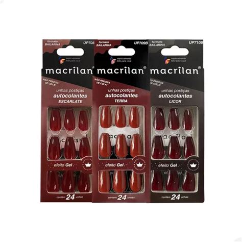 Kit C 3 Unhas Postiças Autocolante Bailarina Macrilan MercadoLivre