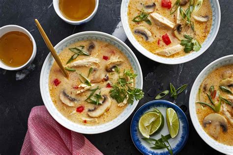 Spicy Coconut Chicken And Mushroom Soup