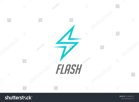 Flash Thunderbolt Energy Power Logo Design Stock Vector Royalty Free