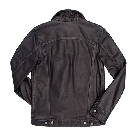 Calfskin Leather Jean Jacket (Black or Brown) | Cockpit USA