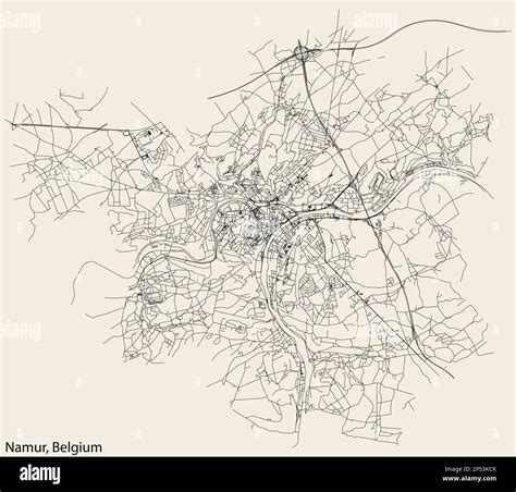 Street Roads Map Of Namur Belgium Stock Vector Image Art Alamy