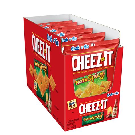 Cheez-It Crackers Hot & Spicy Tabasco Single Serve 3 Oz 6 Ct - Walmart.com