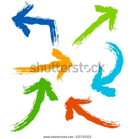 Collection Bright Painted Arrows Vector Set Stock Vector Royalty Free