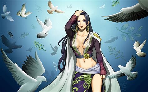 2560x1440px Free Download Hd Wallpaper Boa Hancock Anime One Piece Bird Black Hair