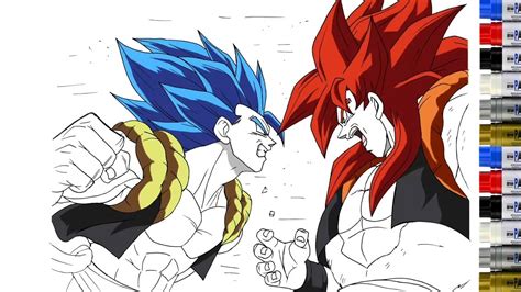 How To Draw Gogeta Blue Vs Gogeta SSJ4 Step By Step Dragon Ball YouTube