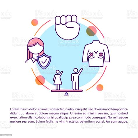 Feminism Movement Protest Concept Icon With Text Women Rights Defence