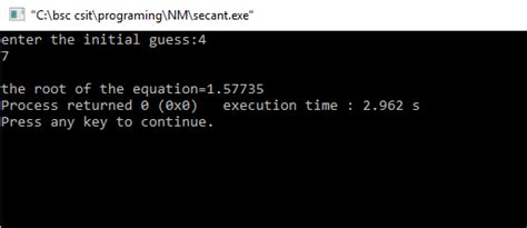 Secant Method Numerical Method C Programming Fun Solution