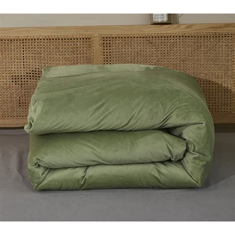 Sage Green Velvet Comforter Set Queen Fluffy Light Green Comforter