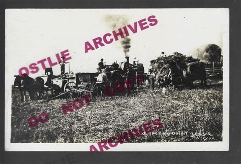 Jessie North Dakota Rppc Steam Engine Tractor Threshing Cooperstown