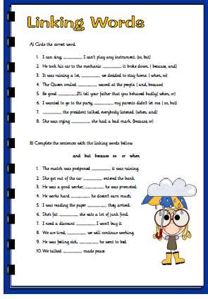 Linking Words And Phrases Rd Grade