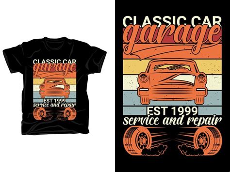 Premium Vector Vector Vintage Retro Classic Car Tshirt Design Template