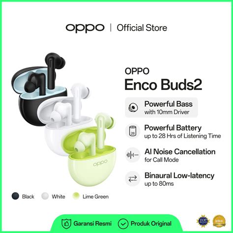 Jual New Oppo Enco Buds Powerful Bass Battery Up To Hours