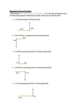 Resultant Force Practice By Schrim S Chem Teachers Pay Teachers