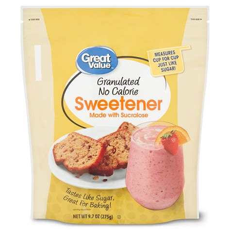 Great Value Granulated No Calorie Sweetener Value Pack 19 4 Oz