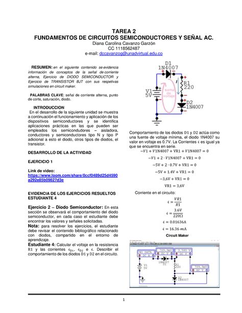 Tarea Circuitos Tarea Fundamentos De Circuitos Semiconductores