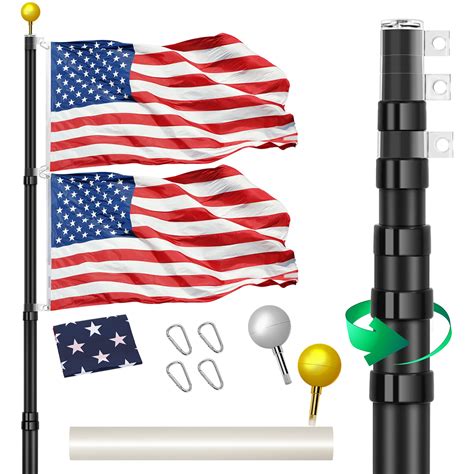 Buy Gientan 30FT Telescopic Flag Pole Extra Thick Heavy Duty Aluminum