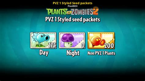 Pvz 1 Styled Seed Packets Plants Vs Zombies 2 Its About Time