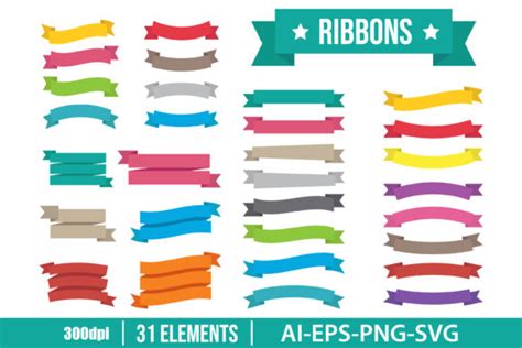 Ribbon Set Clipart Set Graphic By Emil Timplaru Store Creative Fabrica