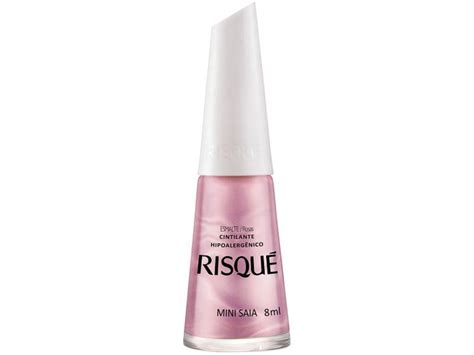 Esmalte Risqu Mini Saia Rosa Cintilante Hipoalerg Nico Ml Esmalte