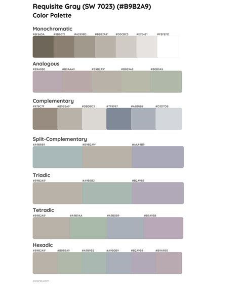 Sherwin Williams Requisite Gray Sw Paint Coordinating Colors And