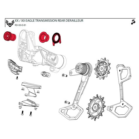 SRAM Kit de Vis Full Mount pour Dérailleur Arrière GX Eagle AXS T