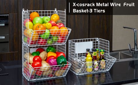 Amazon X Cosrack Metal Wire Basket Wall Mount 3 Tier Wall