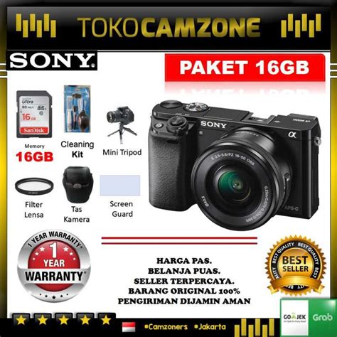 Jual SONY A6000 Kit 16 50mm Kamera Mirrorless PAKETAN PAKET 16GB Di