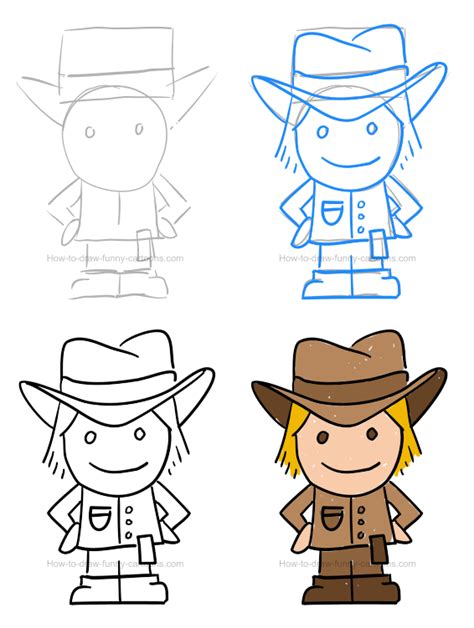 How To Draw Cartoon Cowboy Drawing Rjuuc Edu Np