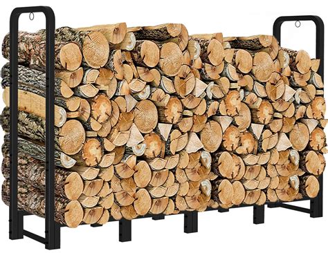 Artibear Firewood Rack Outdoor 8ft Heavy Duty Logs Holder For Indoor Fireplace Metal Wood Pile