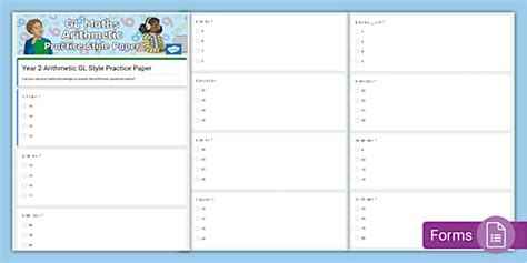 Year 2 Arithmetic Gl Style Practice Paper Teacher Made