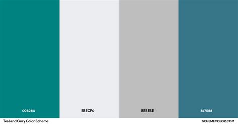 Teal and Gray Color Scheme - Palettes - SchemeColor.com