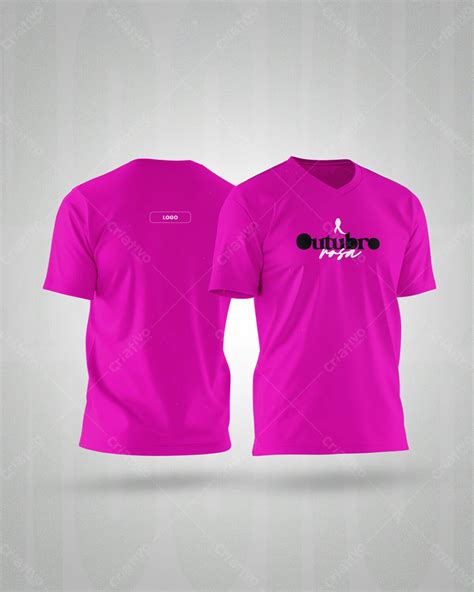 Psd Mockup De Modelo De Camiseta Outubro Rosa Design Totalmente