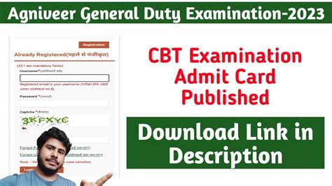 Agniveer General Duty Examination 2023 Admit Card Agniveer CBT Admit