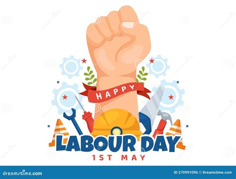 Happy Labor Day On May Illustration With Different Professions And