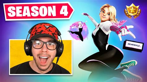 New Season 4 Battle Pass In Fortnite Spider Gwen Youtube